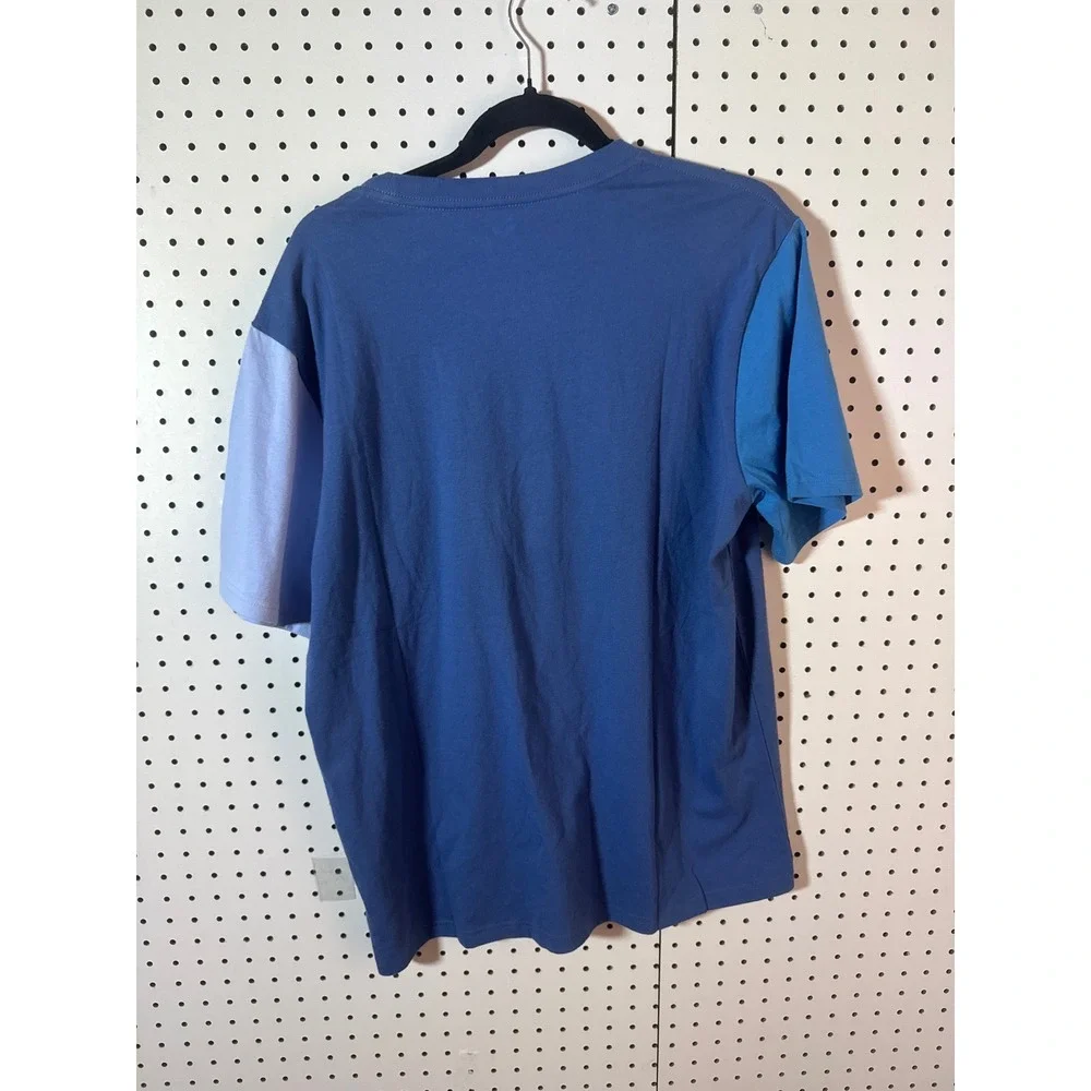 Levis Mens Relaxed Fit Colorblock T-Shirt Blue Batwing‎ Logo Medium